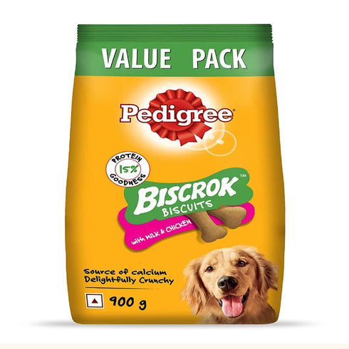 Pedigree Milk And Chicken Flavour Biscrok Biscuits Dog Treats